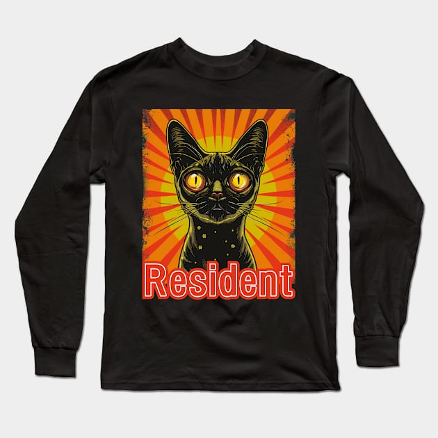 The resident cat Long Sleeve T-Shirt by FehuMarcinArt